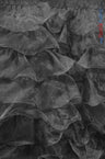 Organza Ruffled Mesh Fabric | Layered Ruffle Mesh Fabric | 57" Wide | Multiple Colors | Fabric mytextilefabric Yards Black 