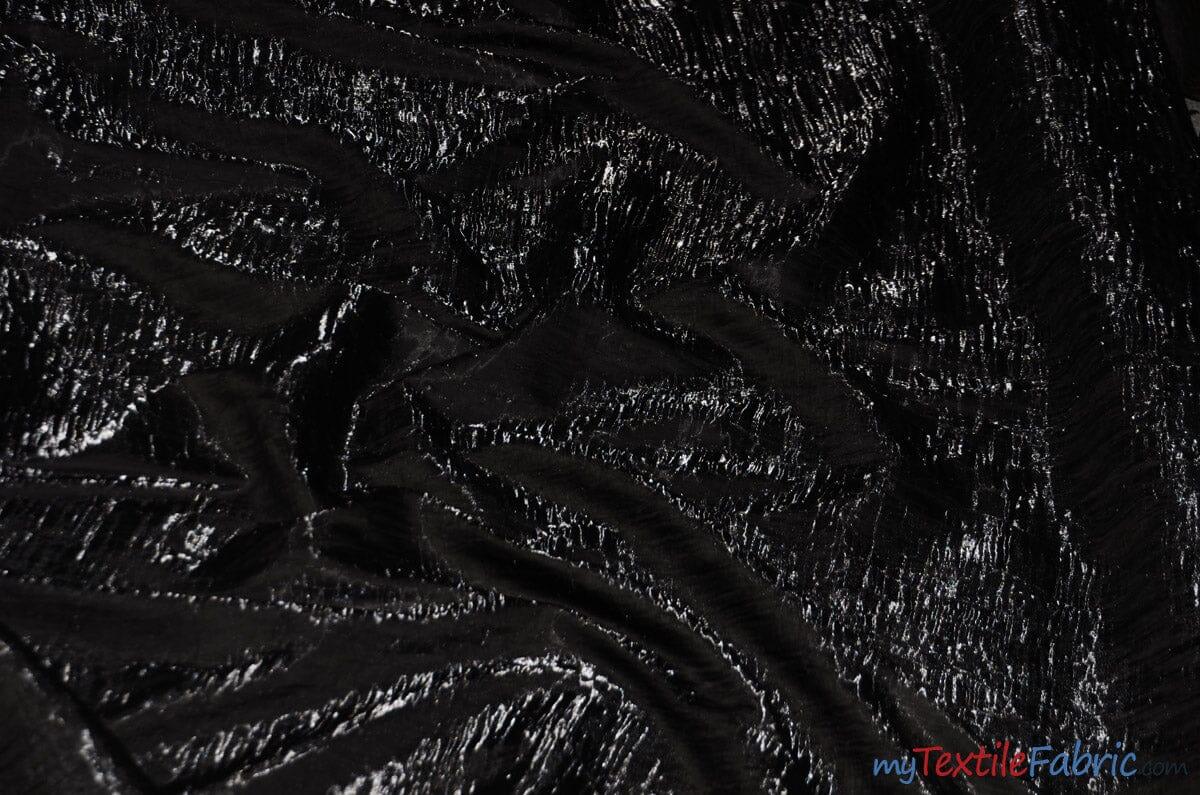 Iridescent Crush Shimmer Fabric | Iridescent Fabric | 54" Wide | Multiple Colors | Wholesale Bolt | Fabric mytextilefabric Bolts Black 