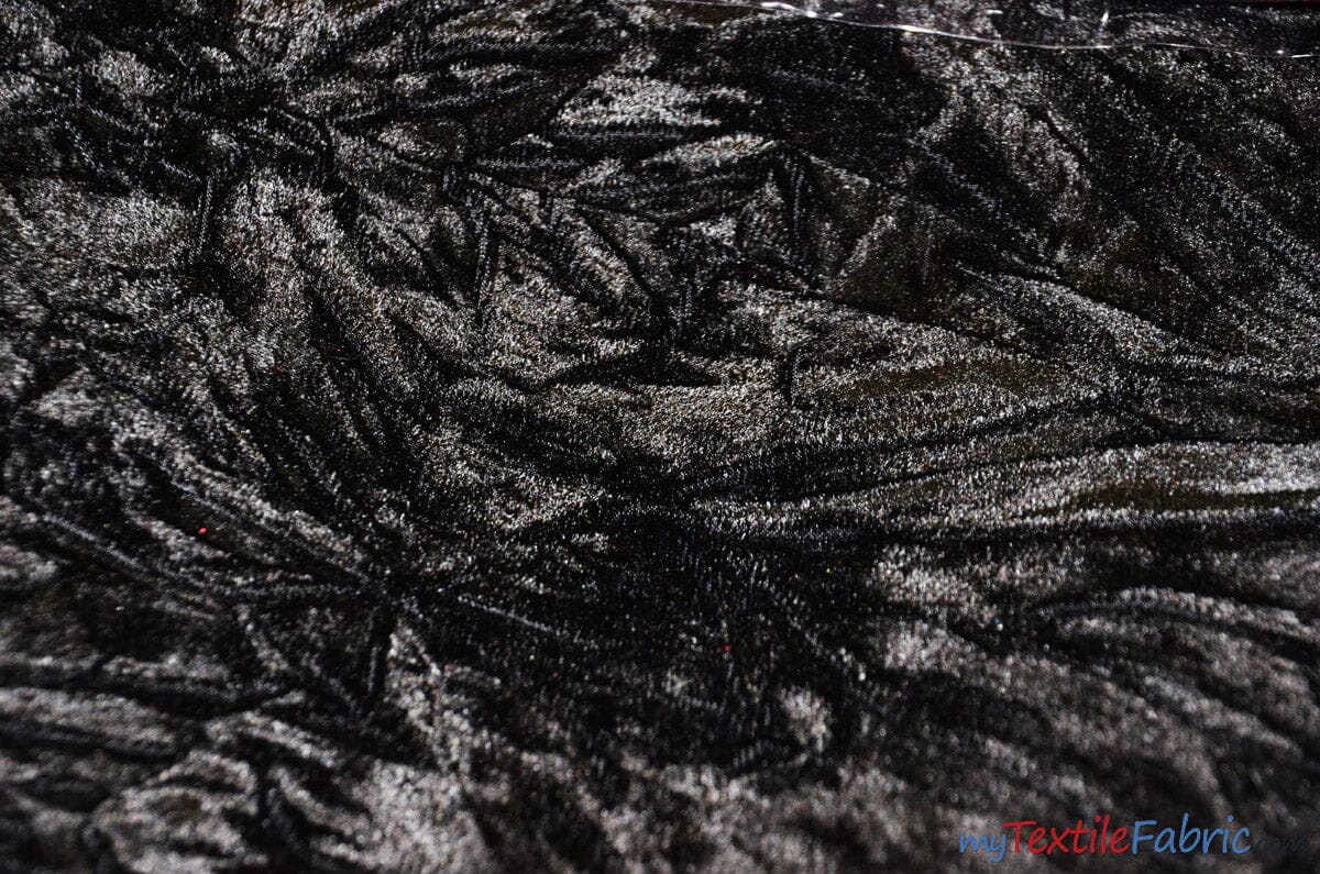 Loops & Threads Black Crushed Velvet Fabric Bundle - Each