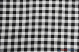 Gingham Checkered Fabric | Polyester Picnic Checkers | 1" x 1" | 60" Wide | Tablecloths, Curtains, Drapery, Events, Apparel | Fabric mytextilefabric Yards Black White 