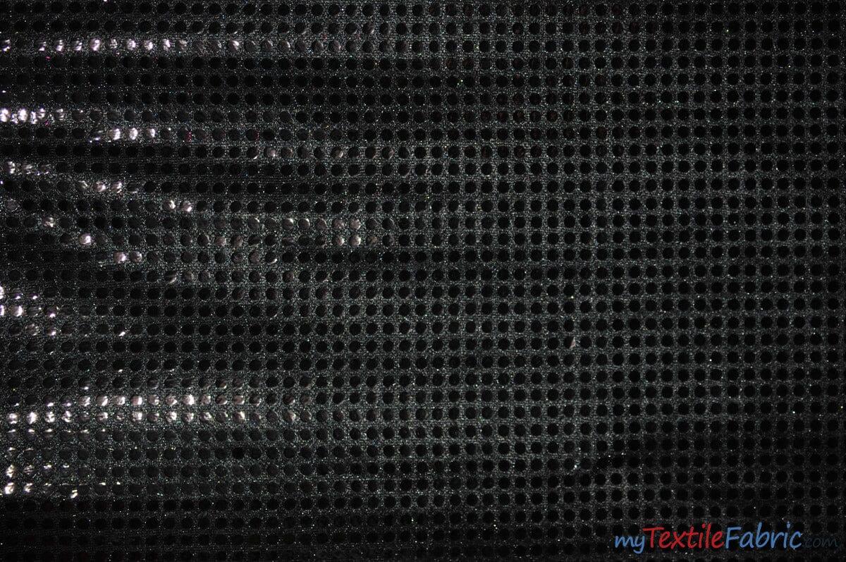 Confetti Dot Sequins Fabric | 6mm Sequins Fabric | 45" Wide | Glued 6mm Sequins Fabric | Costume Cosplay Fashion Decoration | Fabric mytextilefabric Yards Black 