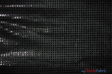 Confetti Dot Sequins Fabric | 6mm Sequins Fabric | 45" Wide | Glued 6mm Sequins Fabric | Costume Cosplay Fashion Decoration | Fabric mytextilefabric Yards Black 