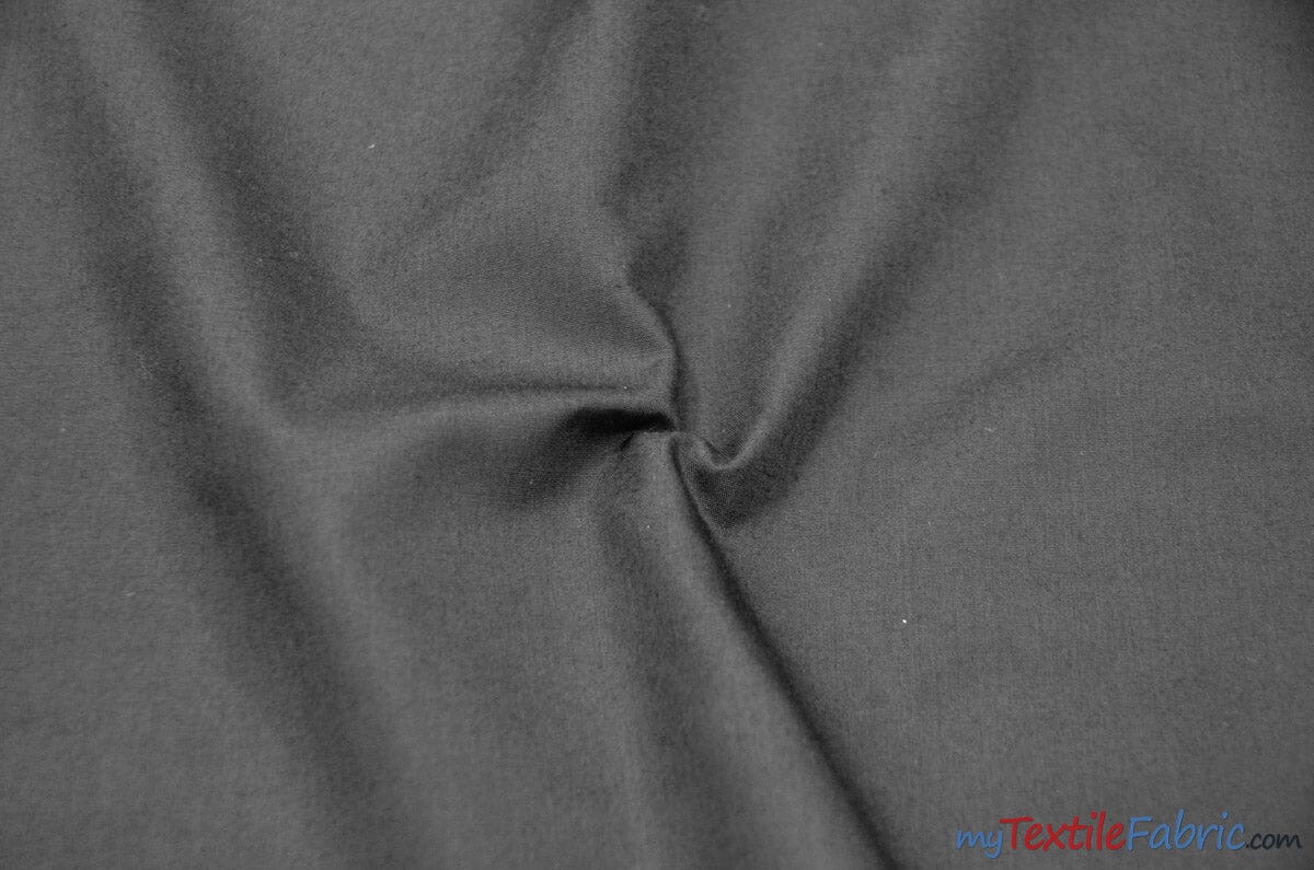 Polyester Cotton Broadcloth Fabric | 60" Wide | Solid Colors | Sample Swatch | Multiple Colors | Fabric mytextilefabric Sample Swatches Black 