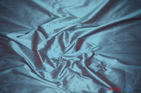 Polyester Silk Fabric | Faux Silk | Polyester Dupioni Fabric | Continuous Yards | 54" Wide | Multiple Colors | Fabric mytextilefabric Yards Blueberry 