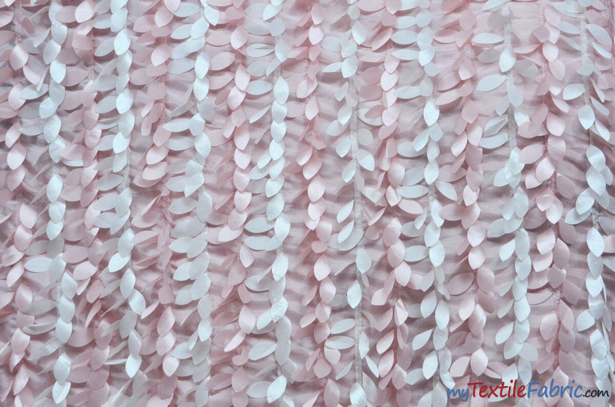 Leaf Taffeta | Hanging Leaf Taffeta | 57" Wide | Multiple Colors Available | Fabric mytextilefabric Yards Blush Ivory 