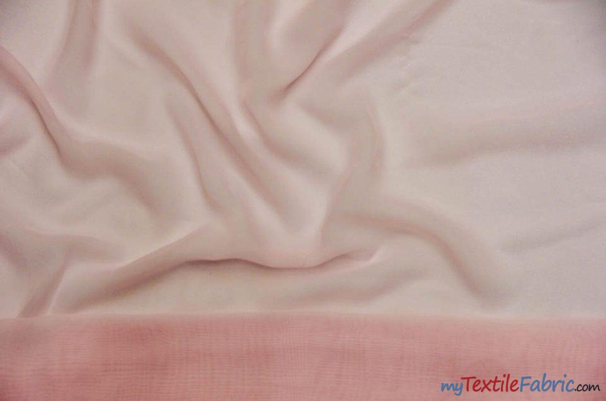 Chiffon Fabric | Super Soft & Flowy | 60" Wide | By the Continuous Yard | Multiple Colors | Fabric mytextilefabric Yards Blush Pink 