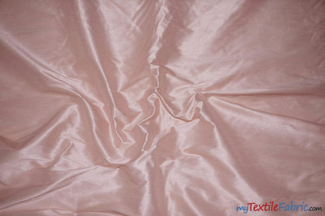 Polyester Silk Fabric | Faux Silk | Polyester Dupioni Fabric | Continuous Yards | 54" Wide | Multiple Colors | Fabric mytextilefabric Yards Blush Pink 