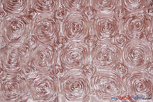 Load image into Gallery viewer, Rosette Satin Fabric | Wedding Satin Fabric | 54&quot; Wide | 3d Satin Floral Embroidery | Multiple Colors | Wholesale Bolt | Fabric mytextilefabric Bolts Blush 