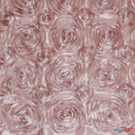 Load image into Gallery viewer, Rosette Satin Fabric | Wedding Satin Fabric | 54&quot; Wide | 3d Satin Floral Embroidery | Multiple Colors | Wholesale Bolt | Fabric mytextilefabric Bolts Blush 
