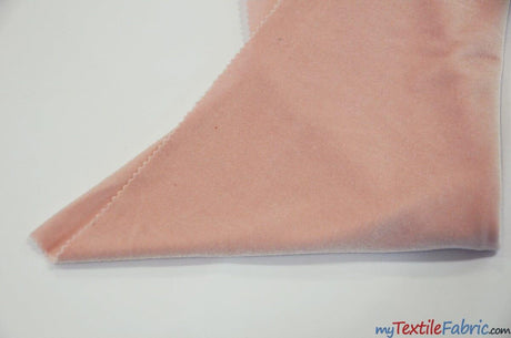 Soft and Plush Stretch Velvet Fabric | Stretch Velvet Spandex | 58" Wide | Spandex Velour for Apparel, Costume, Cosplay, Drapes | Fabric mytextilefabric Yards Blush 