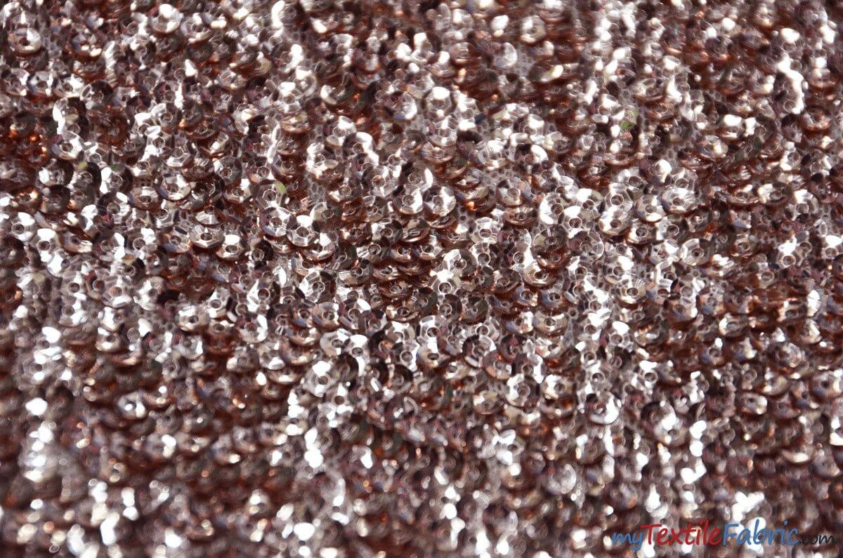 Gatsby Sequins Fabric | 6mm Flat Sewn Sequins on Mesh | 52" Wide | Multiple Colors | Fabric mytextilefabric Yards Blush 