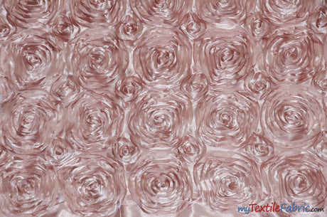 Rosette Satin Fabric | Wedding Satin Fabric | 54" Wide | 3d Satin Floral Embroidery | Multiple Colors | Sample Swatch| Fabric mytextilefabric Sample Swatches Blush 