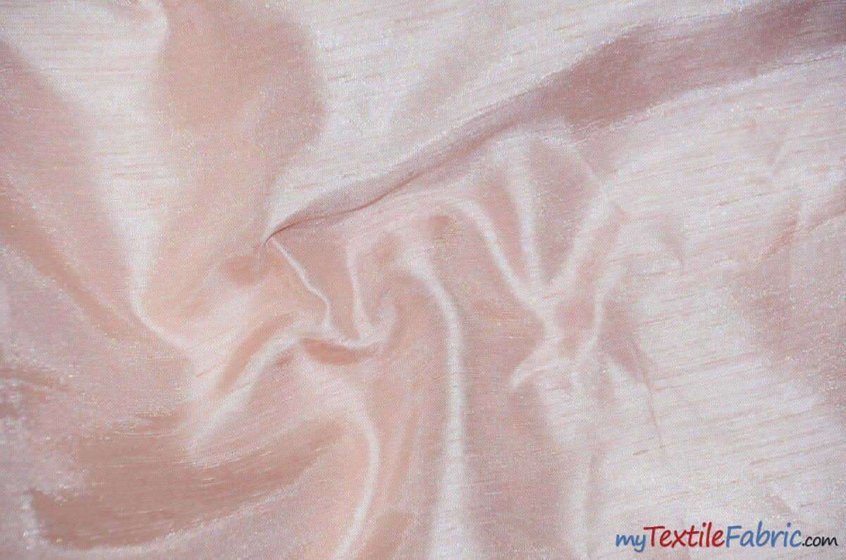 Shantung Satin Fabric | Satin Dupioni Silk Fabric | 60" Wide | Multiple Colors | Sample Swatch | Fabric mytextilefabric Sample Swatches Blush 