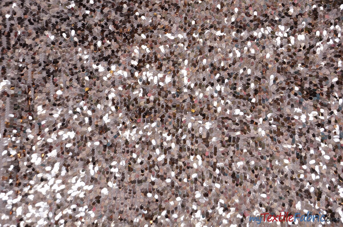 Tear Drop Sequins Fabric | Hanging Sequins on Mesh Fabric | 52" Wide | Gold, Silver, Blush Pink | Fabric mytextilefabric Yards Blush 