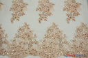 Camilla Embroidery Fabric | Bridal Lace Design YX 1098 | 52" Wide | Fabric mytextilefabric Yards Blush 
