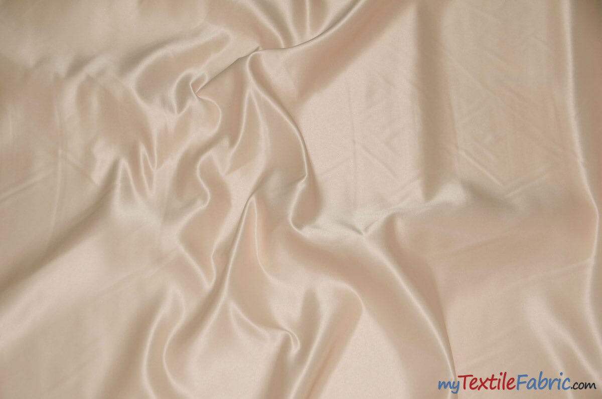 L'Amour Satin Fabric | Polyester Matte Satin | Peau De Soie | 60" Wide | Wholesale Bolt | Wedding Dress, Tablecloth, Multiple Colors | Fabric mytextilefabric Bolts Blush 