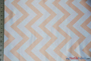 Chevron Satin Fabric | Chevron L'amour Satin | Matte Satin Print | 60" Wide | Multiple Colors | Fabric mytextilefabric Yards Blush 