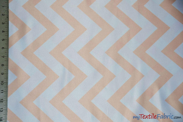 Chevron Satin Fabric | Chevron L'amour Satin | Matte Satin Print | 60" Wide | Multiple Colors | Fabric mytextilefabric Yards Blush 