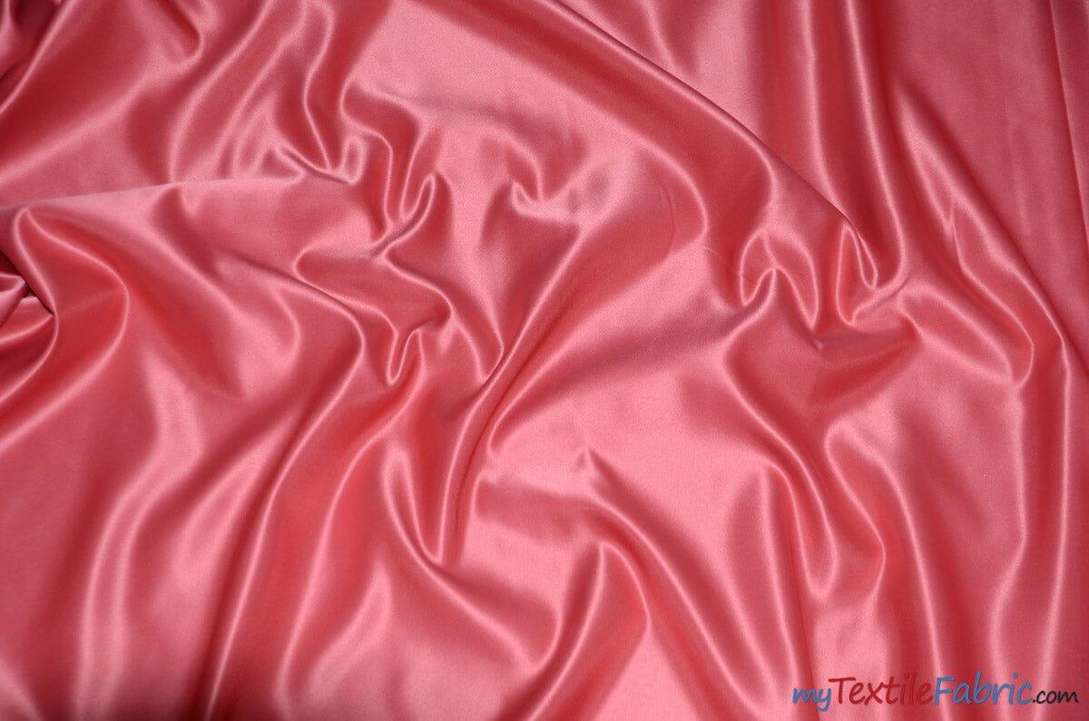 L'Amour Satin Fabric | Polyester Matte Satin | Peau De Soie | 60" Wide | Continuous Yards | Wedding Dress, Tablecloth, Multiple Colors | Fabric mytextilefabric Yards Brick 