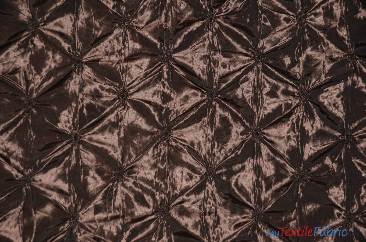 Pinwheel Taffeta Fabric | Button Taffeta Fabric | 48" Wide | Multiple Colors | Fabric mytextilefabric Yards Brown 