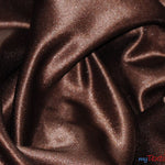 Load image into Gallery viewer, L&#39;Amour Satin Fabric | Polyester Matte Satin | Peau De Soie | 60&quot; Wide | Wholesale Bolt | Wedding Dress, Tablecloth, Multiple Colors | Fabric mytextilefabric Bolts Brown 
