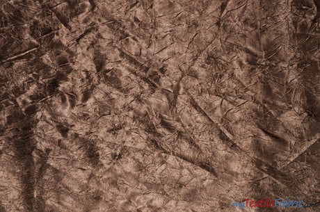 Silky Crush Satin | Crush Charmeuse Bichon Satin | 54" Wide | Wholesale Bolt | Multiple Colors | Fabric mytextilefabric Bolts Brown 