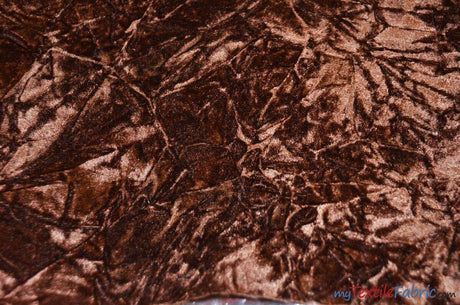 Crushed Triple Velvet | Crush Velvet Fabric | 45" Wide | Original Crushed Plush Velvet | Multiple Colors | Fabric mytextilefabric Yards Brown 