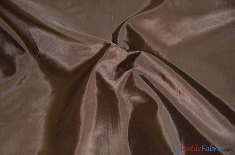 Polyester Silky Habotai Lining | 58" Wide | Super Soft and Silky Poly Habotai Fabric | Wholesale Bolt | Multiple Colors | Digital Printing, Apparel Lining, Drapery and Decor | Fabric mytextilefabric Bolts Brown 