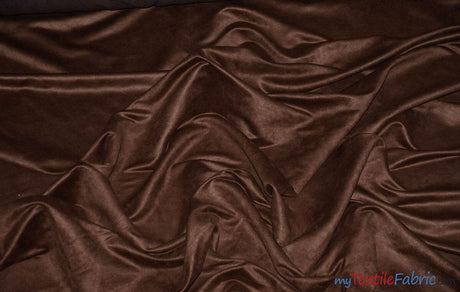 Suede Fabric | Microsuede | 40 Colors | 60" Wide | Faux Suede | Upholstery Weight, Tablecloth, Bags, Pouches, Cosplay, Costume | Wholesale Bolt | Fabric mytextilefabric Bolts Brown 