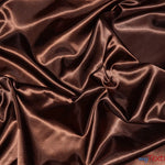 Load image into Gallery viewer, Silky Soft Medium Satin Fabric | Lightweight Event Drapery Satin | 60&quot; Wide | Economic Satin by the Wholesale Bolt | Fabric mytextilefabric Bolts Brown 0016 
