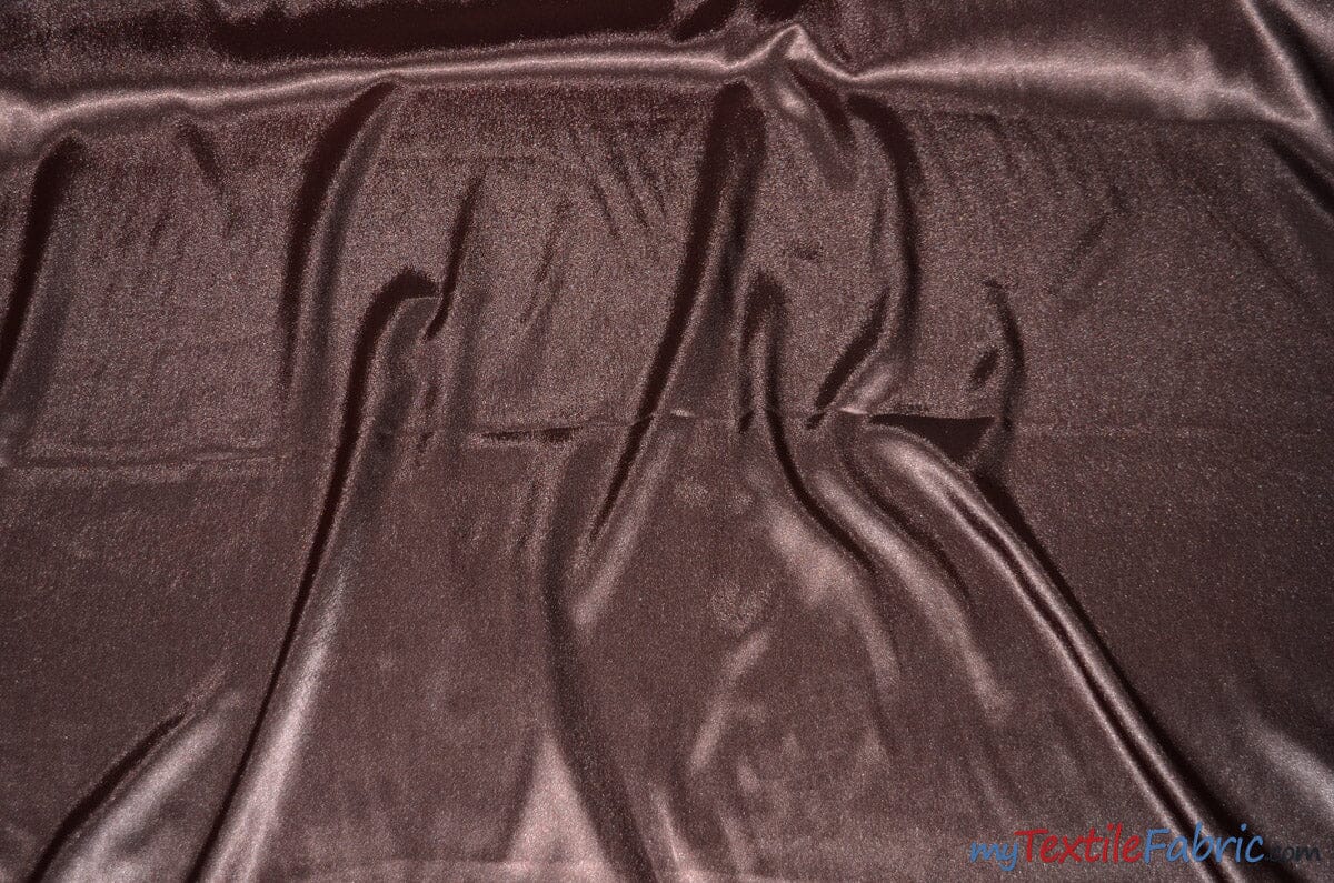 Crepe Back Satin | Korea Quality | 60" Wide | Continuous Yards | Multiple Colors | Fabric mytextilefabric Yards Brown 