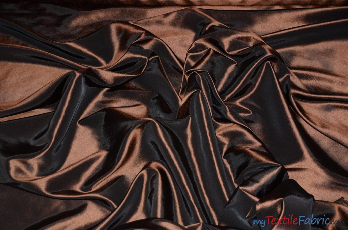 Taffeta Fabric | Two Tone Taffeta Fabric | Non Stretch Taffeta | 60" Wide | Multiple Solid Colors | Wholesale Bolt | Fabric mytextilefabric Bolts Brown 
