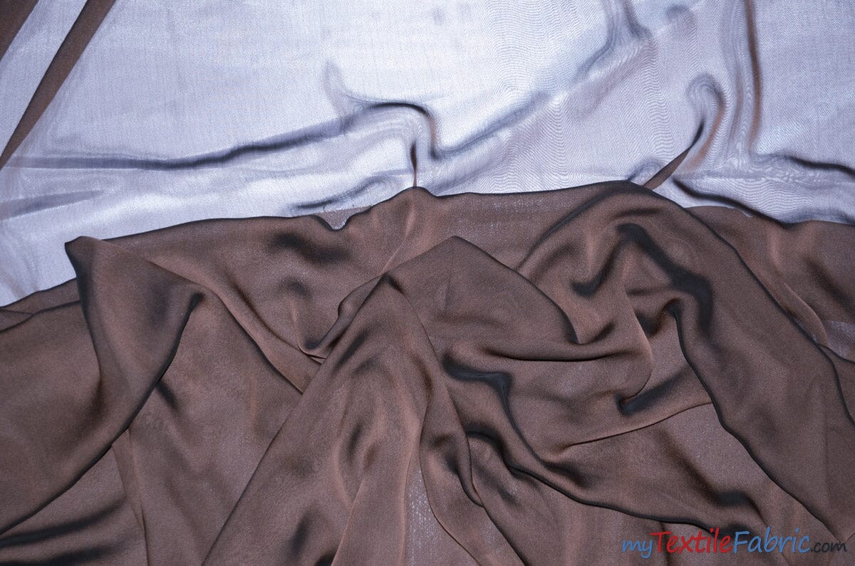 Two Tone Chiffon Fabric | Iridescent Chiffon Fabric | 60" Wide | Clean Edge | Multiple Colors | Wholesale Bolt | Fabric mytextilefabric Bolts Brown 