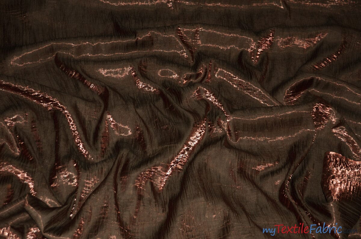 Iridescent Crush Shimmer Fabric | Iridescent Fabric | 54" Wide | Multiple Colors | Wholesale Bolt | Fabric mytextilefabric Bolts Brown 