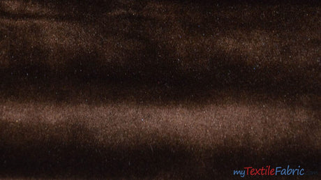 Royal Velvet Fabric | Soft and Plush Non Stretch Velvet Fabric | 60" Wide | Apparel, Decor, Drapery and Upholstery Weight | Multiple Colors | Sample Swatch | Fabric mytextilefabric Sample Swatches Brown 