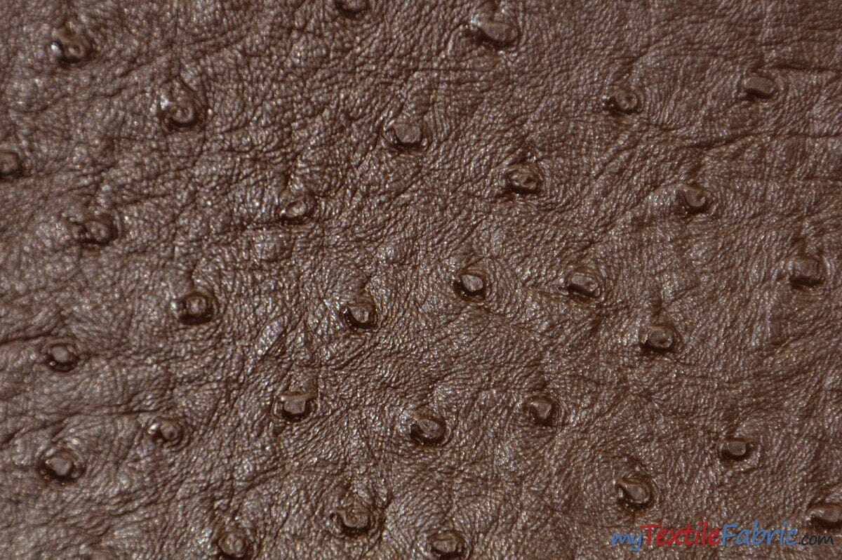 Ostrich Vinyl Fabric | Imitation Ostrich Leather | 54" Wide | Upholstery Weight Fabric | Fabric mytextilefabric Yards Brown 