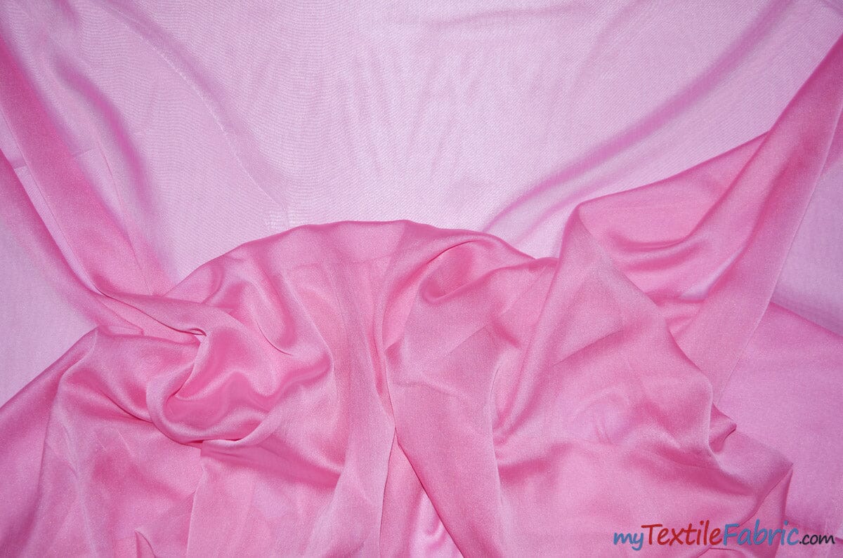 Two Tone Chiffon Fabric | Iridescent Chiffon Fabric | 60" Wide | Clean Edge | Multiple Colors | Sample Swatches | Fabric mytextilefabric Sample Swatches Bubble Gum 