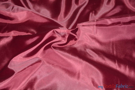 Polyester Silky Habotai Lining | 58" Wide | Super Soft and Silky Poly Habotai Fabric | Sample Swatch | Digital Printing, Apparel Lining, Drapery and Decor | Fabric mytextilefabric Sample Swatches Burgundy 