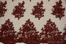 Camilla Embroidery Fabric | Bridal Lace Design YX 1098 | 52" Wide | Fabric mytextilefabric Yards Burgundy 