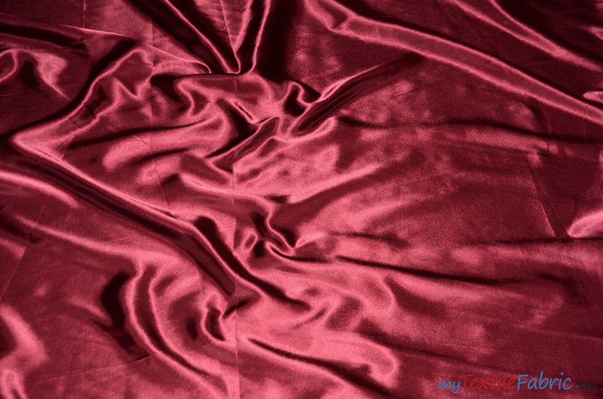 Charmeuse Satin Fabric | Silky Soft Satin | 60" Wide | Wholesale Bolt Only | Multiple Colors | Fabric mytextilefabric Bolts Burgundy 
