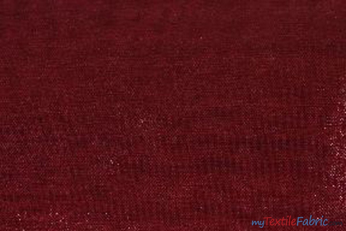 Crystal Organza Fabric | Sparkle Sheer Organza | 60" Wide | Continuous Yards | Multiple Colors | Fabric mytextilefabric Yards Burgundy 