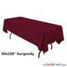 60" x 108" Banquet Polyester Tablecloth | Sold By Piece or Wholesale Box | Fabric mytextilefabric By Piece Burgundy 