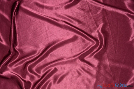 Crepe Back Satin | Korea Quality | 60" Wide | Continuous Yards | Multiple Colors | Fabric mytextilefabric Yards Burgundy 