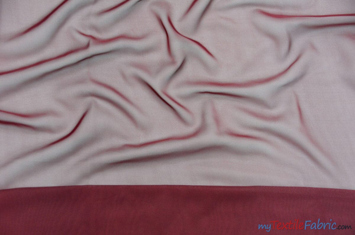 Chiffon Fabric | Super Soft & Flowy | 60" Wide | Wholesale Bolt | Multiple Colors | Fabric mytextilefabric Bolts Burgundy 