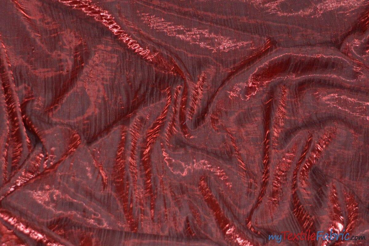 Iridescent Crush Shimmer Fabric | Iridescent Fabric | 54" Wide | Multiple Colors | Sample Swatch | Fabric mytextilefabric Sample Swatches Burgundy 