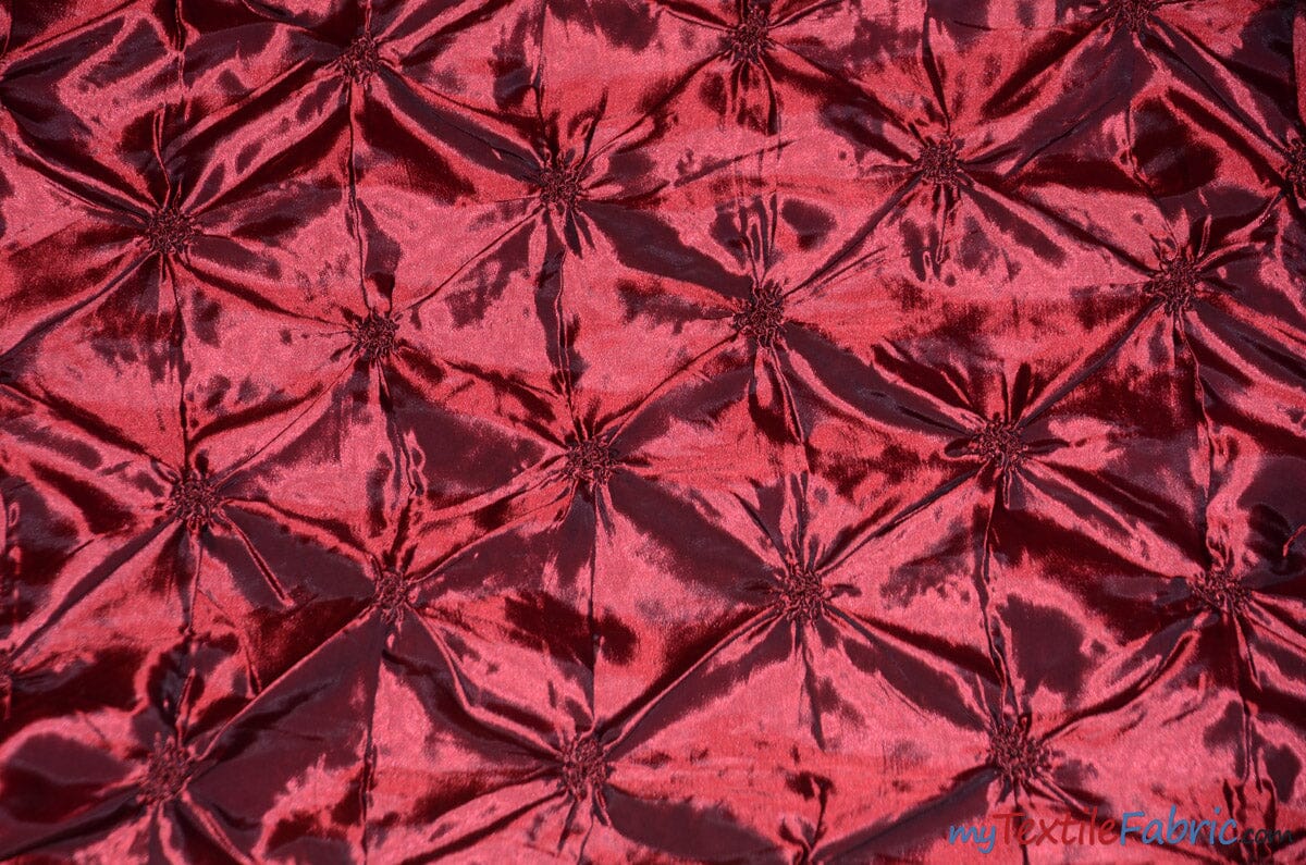 Pinwheel Taffeta Fabric | Button Taffeta Fabric | 48" Wide | Multiple Colors | Fabric mytextilefabric Yards Burgundy 