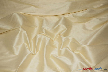 Polyester Silk Fabric | Faux Silk | Polyester Dupioni Fabric | Continuous Yards | 54" Wide | Multiple Colors | Fabric mytextilefabric Yards Butter 