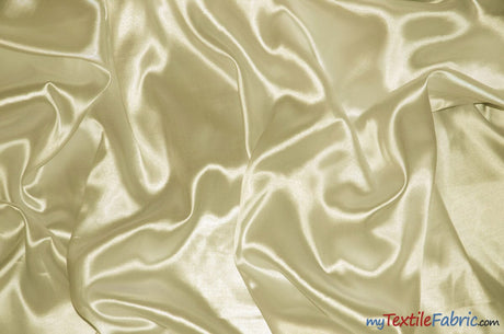 Silky Soft Medium Satin Fabric | Lightweight Event Drapery Satin | 60" Wide | Economic Satin by the Wholesale Bolt | Fabric mytextilefabric Bolts Butter 0003 