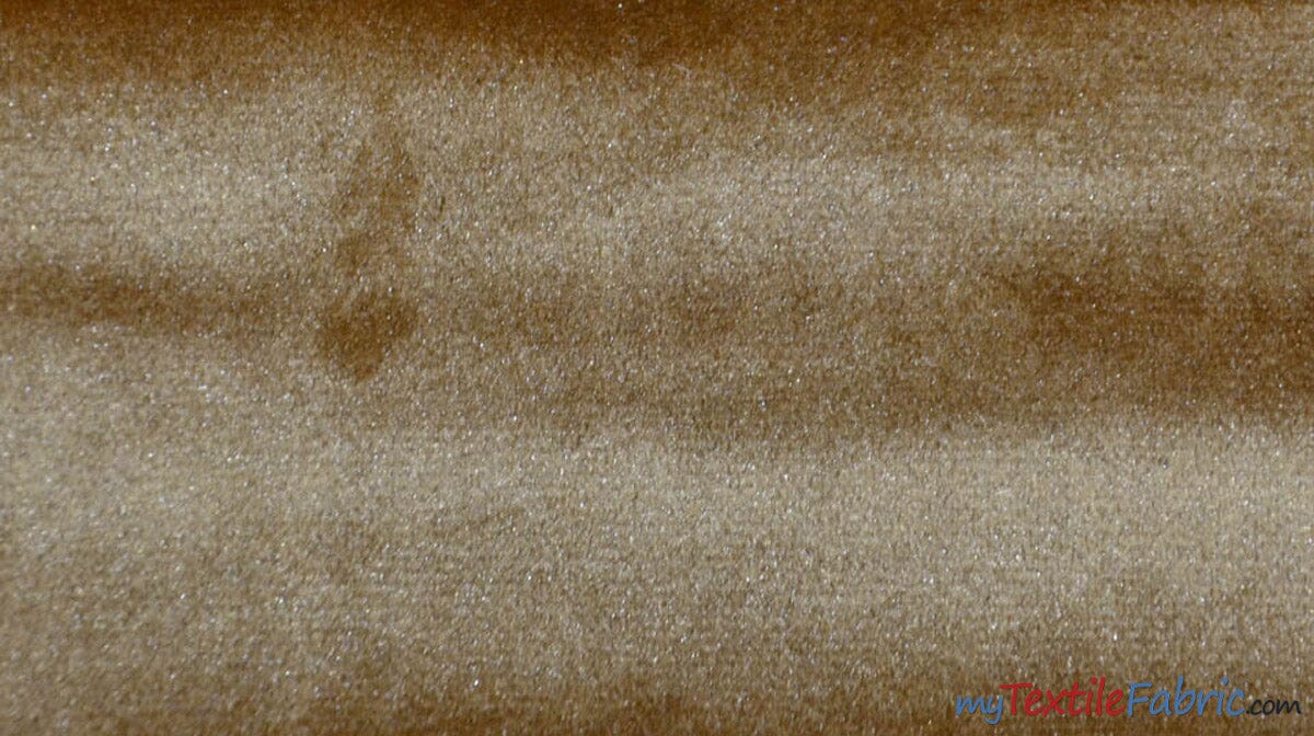 Royal Velvet Fabric | Soft and Plush Non Stretch Velvet Fabric | 60" Wide | Apparel, Decor, Drapery and Upholstery Weight | Multiple Colors | Sample Swatch | Fabric mytextilefabric Sample Swatches Camel 