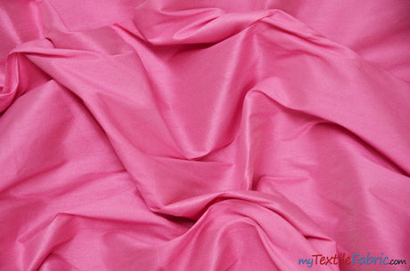 Polyester Silk Fabric | Faux Silk | Polyester Dupioni Fabric | Sample Swatch | 54" Wide | Multiple Colors | Fabric mytextilefabric Sample Swatches Candy Pink 